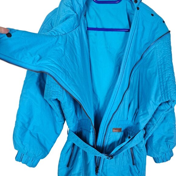 VTG 70s Penney Track & Court Ski Jumpsuit US Small Turquoise Made in Italy Rare - Picture 3 of 14
